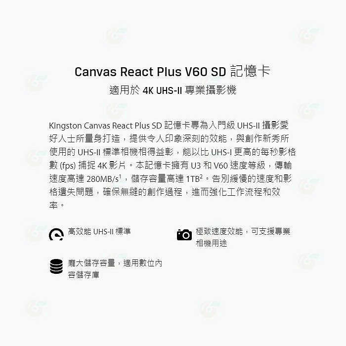 金士頓 Kingston SDR2V6 512GB SDXC UHS-II 280MB/s 記憶卡 V60 4K 512