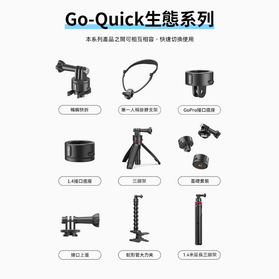 Ulanzi 3169 Go-Quick II 運動相機 磁吸快拆 背包夾 公司貨 Insta360 GoPro 適用