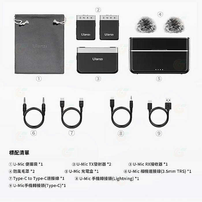 Ulanzi AM18 U-mic 1對2 領夾式麥克風 公司貨 領夾麥 錄音 適用 安卓 Type-C 蘋果 降噪