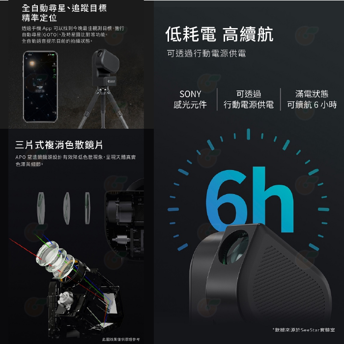 附太陽濾片 ZWO Seestar S50 全自動 天文望遠鏡 公司貨 迷你望遠鏡 賞鳥 觀星 入門 天文攝影