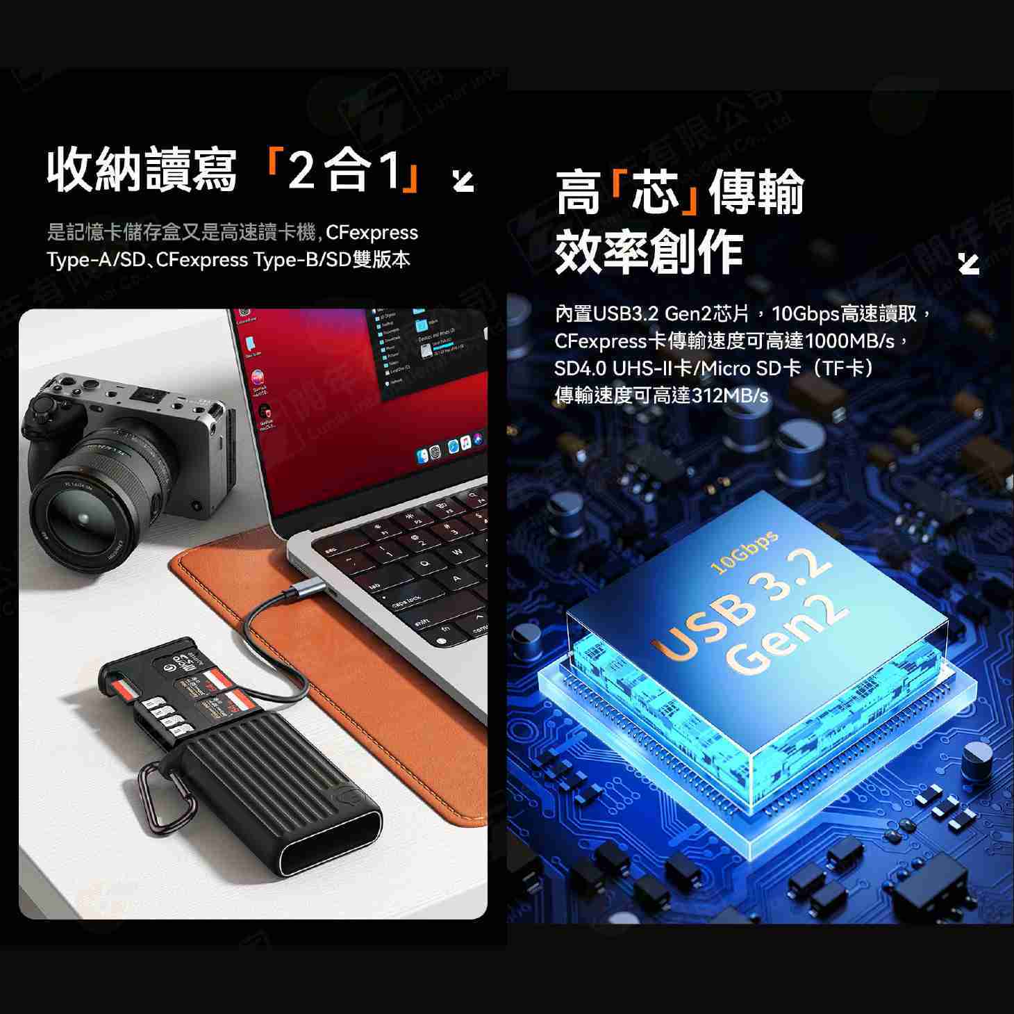 Ulanzi MCR-01 MCR-02 多功能高速讀卡機 CFexpress A B SD 雙卡槽 記憶卡收納盒