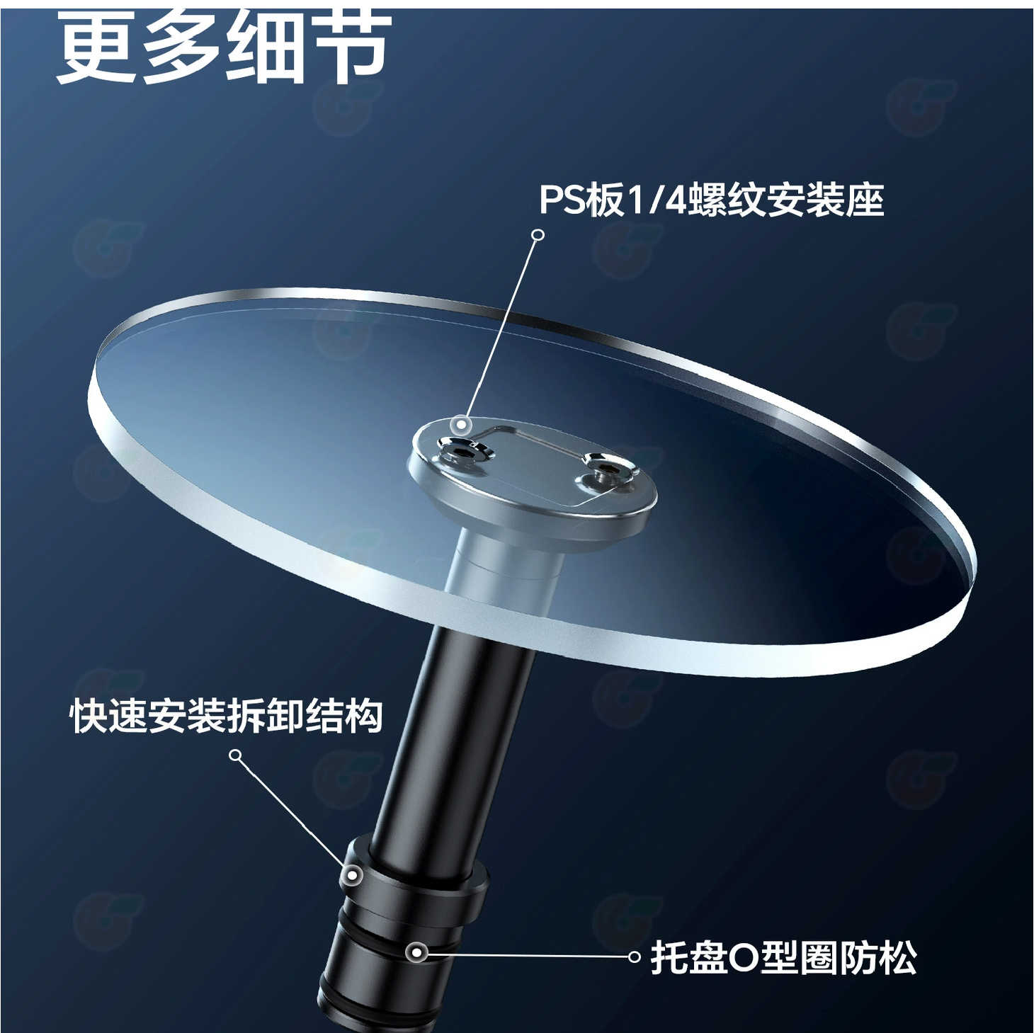 Ulanzi C099 QT05 小九環繞中軸拖盤 拍攝台 展示台 轉台 全景 透明 展示架 商業攝影 適用JJ06腳架