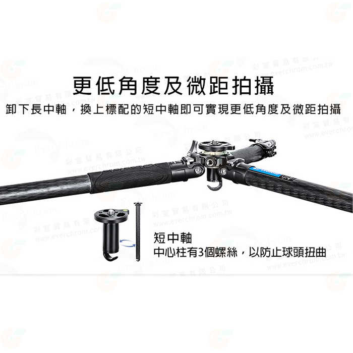 徠圖 Leofoto LV-284C 扳扣碳纖維四節三腳架 公司貨 載重10kg 最高1500mm