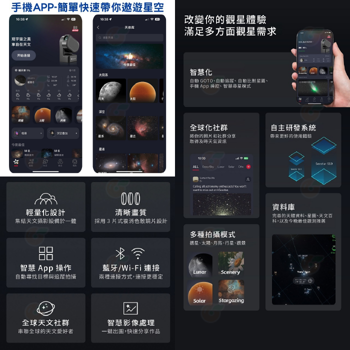 附太陽濾片 ZWO Seestar S50 全自動 天文望遠鏡 公司貨 迷你望遠鏡 賞鳥 觀星 入門 天文攝影