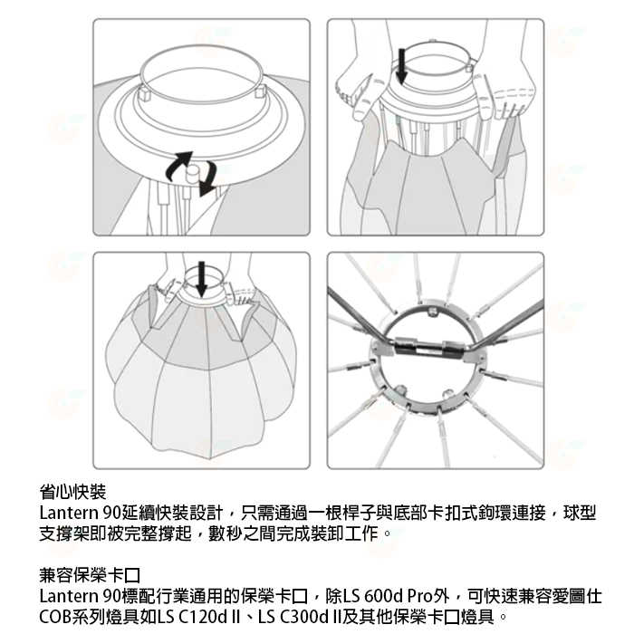 愛圖仕 Aputure Lantern 90 燈籠球柔光罩 公司貨 90cm 可調光 柔光箱 柔光球 保榮卡口 攝影棚