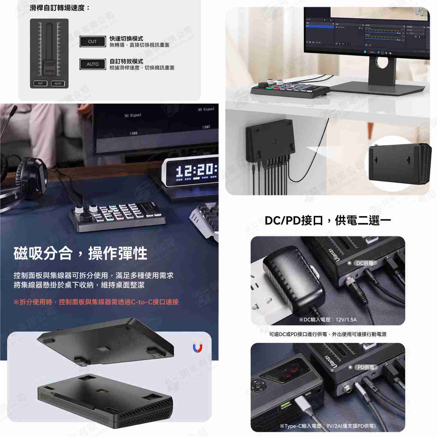 Ulanzi DD02 桌面多合一導播台 公司貨 4K 多機監看 HDMI 磁吸分合 直播 導播機 控制面板