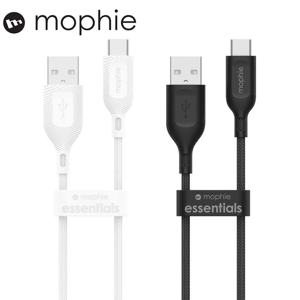 mophie essentials USB-A to USB-C 編織數據線 1m黑