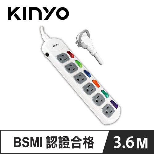 KINYO CG166-12 6開6插延長線 12呎 3.6M