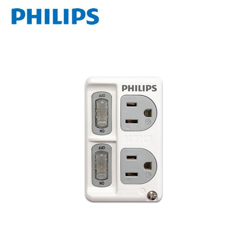 PHILIPS飛利浦 新安規2開2插電腦壁插 白色 CHP3020W