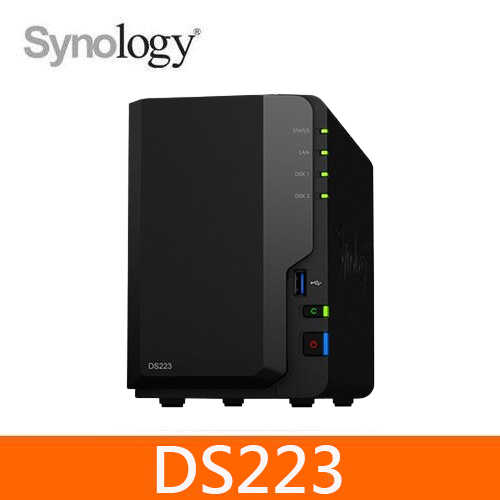 Synology DS223 2Bay NAS 網路儲存伺服器