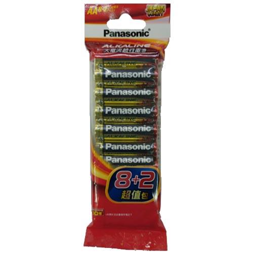 Panasonic 國際牌 鹼性電池3號8+2(紅袋裝)