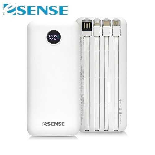 Esense逸盛 免帶線10000PD快充行動電源 白 