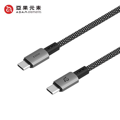 亞果元素 CASA MS100 USB-C 對 USB-C 60W磁吸充電線 1M 黑