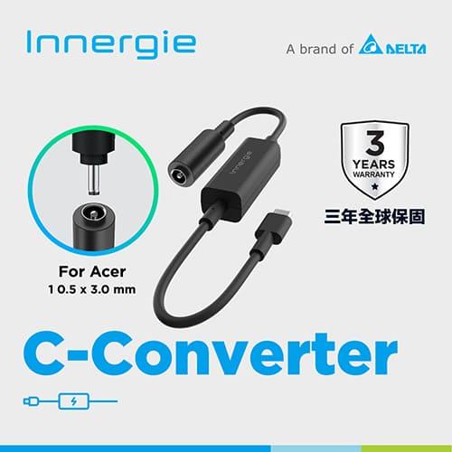 台達Innergie C-Converter【Acer】Tip對USB-C 充電連接器/轉換器