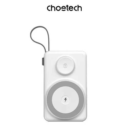 Choetech 10000mAh多功能磁吸無線行動電源 B695 白