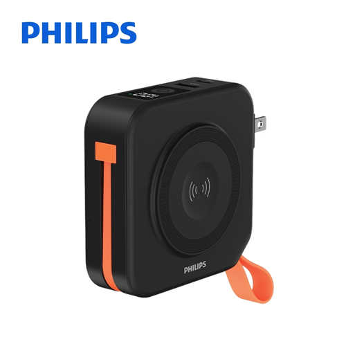 【Philips飛利浦】FunCube 2.0 二代 10K 多合一磁吸行動電源-百搭黑