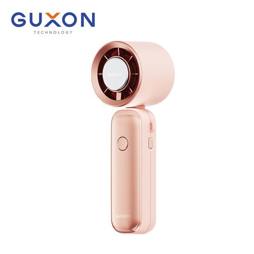 GUXON 巧冰扇 冰敷折疊手持高速風扇 玫瑰粉 (GXFAN01) 可立可折疊/100段速/附掛繩