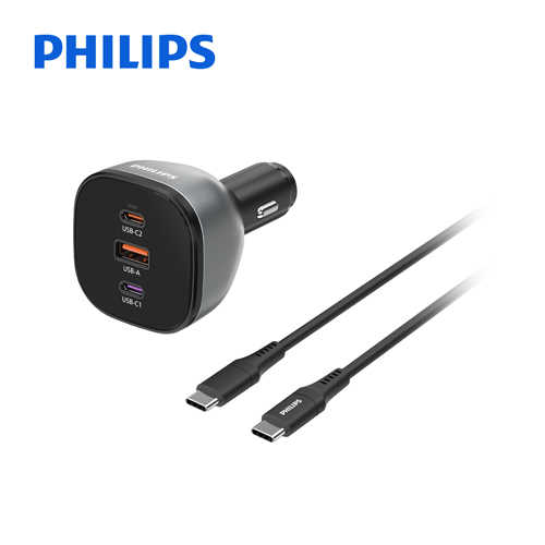 【Philips飛利浦】黑金剛 PD 140W 快充車充組 DLP3539C