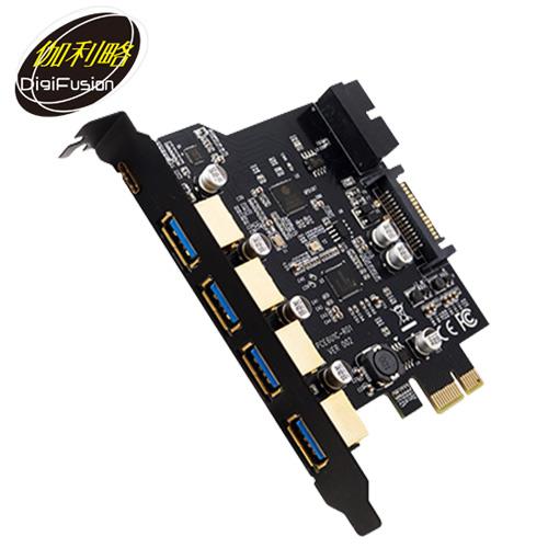 伽利略 PCI-E USB3.0 4+1C+2(前置) 7埠卡 PTU314C
