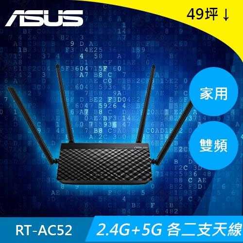 ASUS AC750 雙頻 Wi-Fi 無線路由器 RT-AC52原價1099(省100)