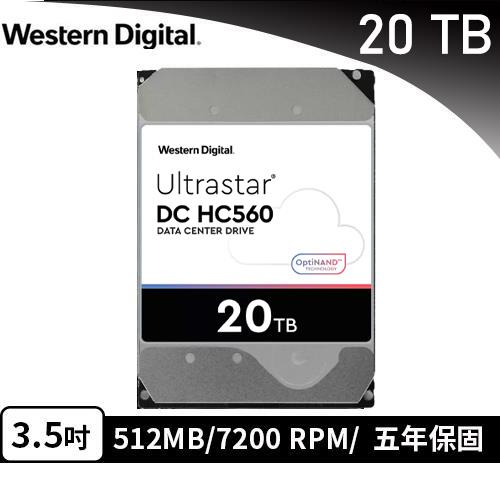 WD 威騰  3.5吋 20TB Ultrastar DC HC560 企業級硬碟