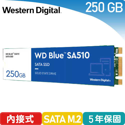 WD 藍標 SA510 250GB M.2 2280 SATA SSD固態硬碟