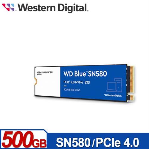 WD 藍標 SN580 500GB M.2 PCIe 4.0 NVMe SSD原價2890(省1200)