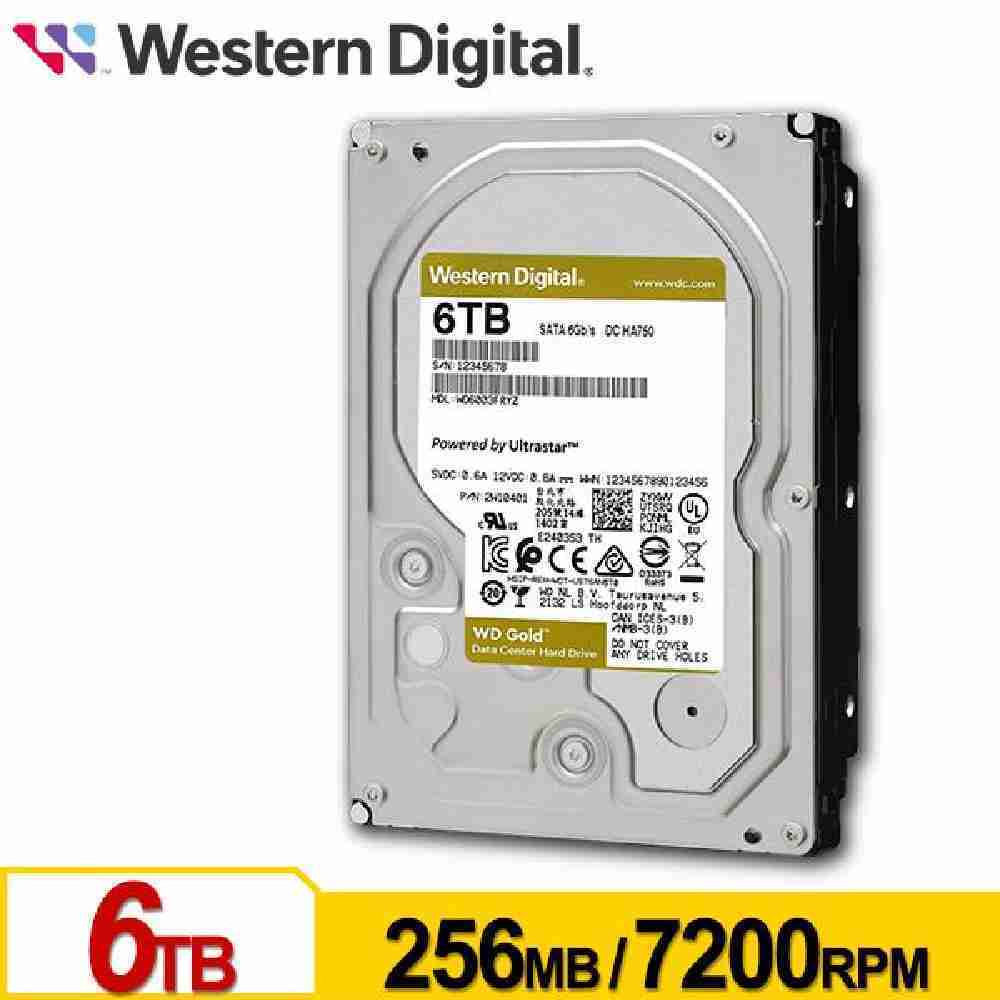 WD 金標 6TB 6004FRYZ 3.5吋企業級硬碟
