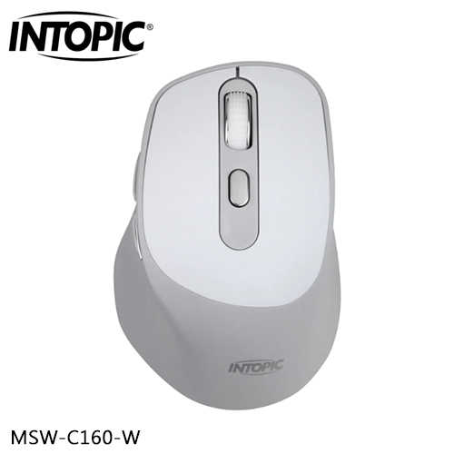 INTOPIC 廣鼎 2.4GHz 充電靜音無線滑鼠 白 (MSW-C160)