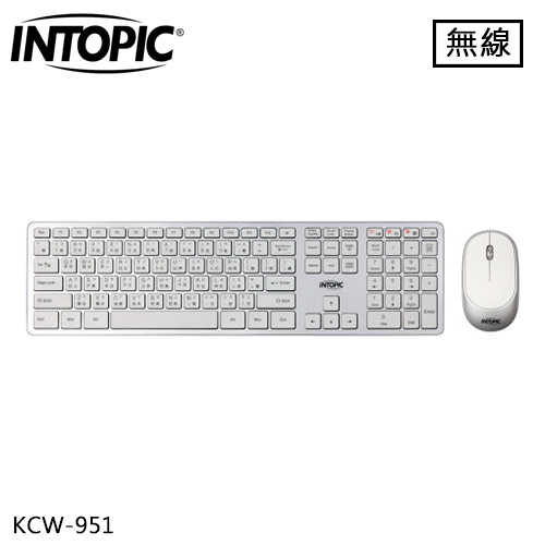 INTOPIC 廣鼎 2.4G 無線剪刀腳鍵盤滑鼠組 (KCW-951)