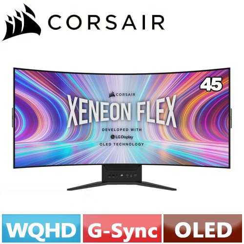 CORSAIR海盜船 45型 XENEON FLEX 45WQHD240 OLED 可彎曲面液晶螢幕