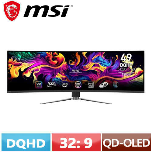 MSI微星 49型 MPG 491CQP QD-OLED 曲面螢幕