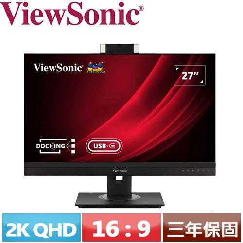 優派ViewSonic 27型 VG2756V-2K Webcam視訊鏡頭顯示器