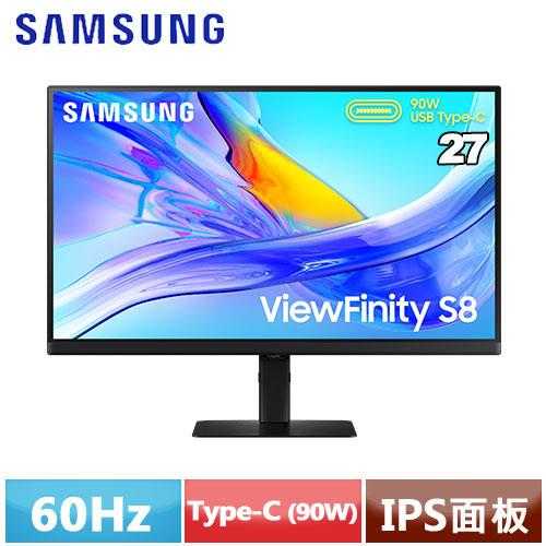 SAMSUNG三星 27型 ViewFinity S8 4K平面顯示器 S27D806UAC 黑色