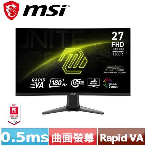 MSI微星 27型 MAG 27C6F 曲面電競螢幕