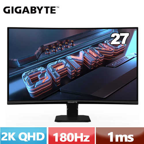 GIGABYTE技嘉 27型 GS27QCA 2K QHD 曲面電競螢幕