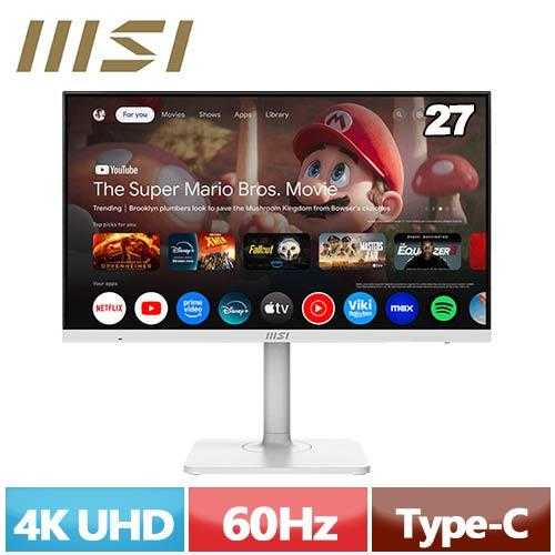 MSI微星 27型 Modern MD272UPSW 智慧顯示器原價 7990(省 869)