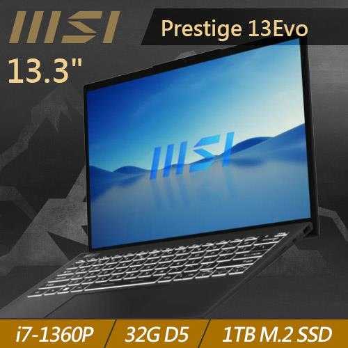 MSI微星 Prestige 13Evo A13M-041TW 13.3吋商務筆電(i7) 石墨灰