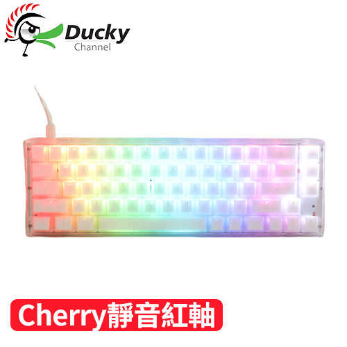 Ducky 創傑 One 3 AURA 極光 白色65% RGB 熱插拔 靜音紅軸 機械鍵盤