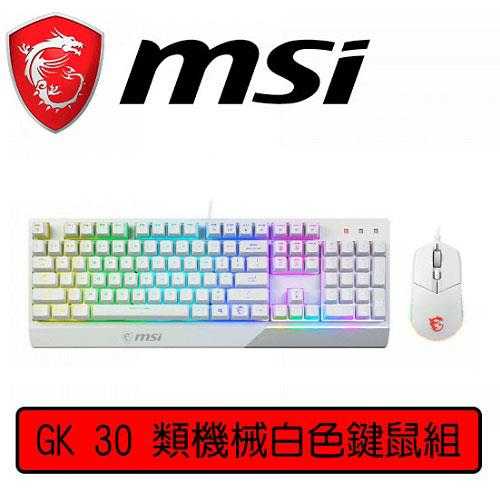 MSI 微星 Vigor GK30 Combo 鍵鼠組 白色