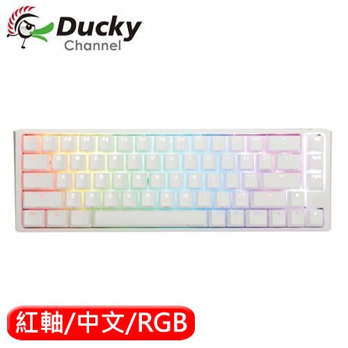 Ducky創傑 ONE3 SF純白 65% RGB 熱插拔 紅軸中文