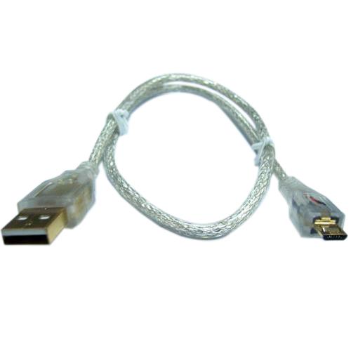 i-wiz USB 2.0 A公/Micro B公鍍金透明傳輸線 3M