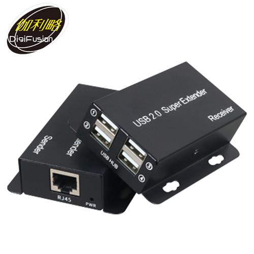 伽利略 USB2.0 RJ-45 KM 延伸器 50米 (U2RKME)