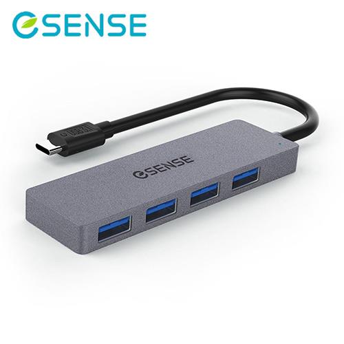 Esense逸盛 Type-C USB3.1高速傳輸4埠HUB 灰原價499(省100)