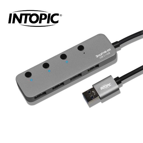 INTOPIC廣鼎 USB3.1高速集線器HB550B 鐵灰色,