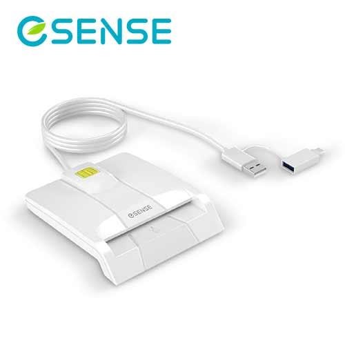 Esense逸盛 Type-C雙用ATM智慧晶片讀卡機 白