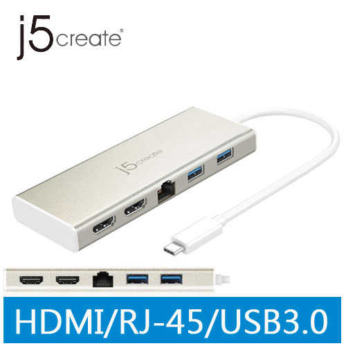 j5create JCD381 Type-C轉雙HDMI多功能擴充基座