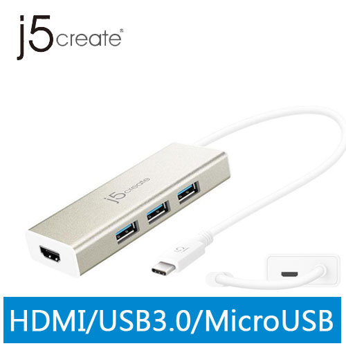 j5create JCH451 USB 3.1 Type-C轉HDMI充電傳輸集線器
