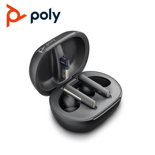 POLY Voyager Free 60+ UC 真無線商務降噪音樂耳機 USB-A 黑,