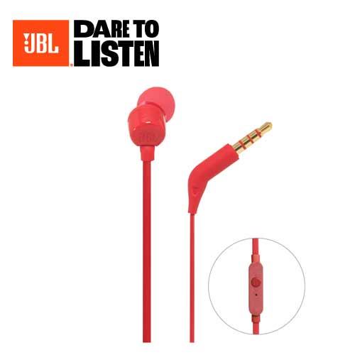 【JBL】TUNE 110 3.5mm線控耳機 紅